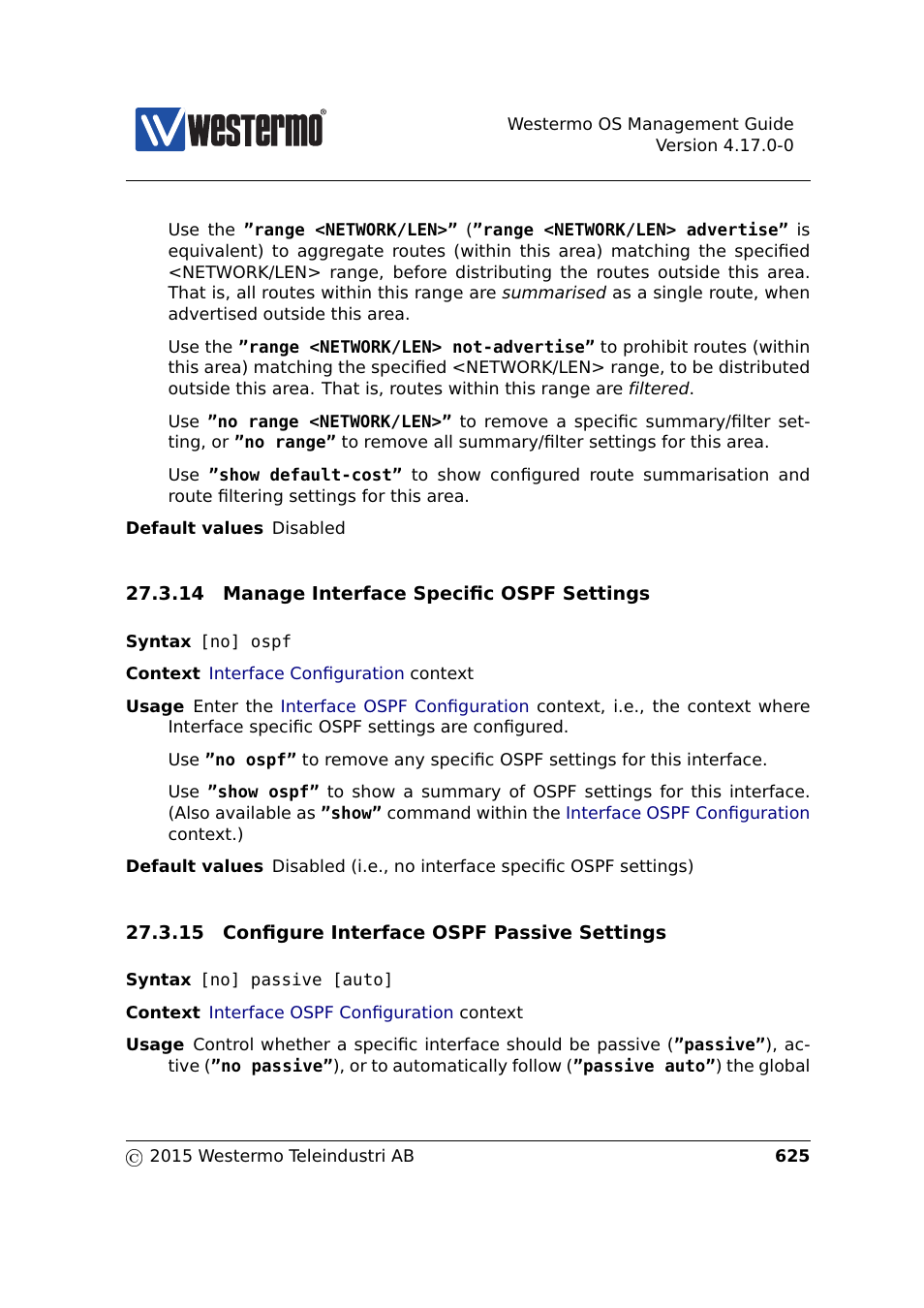 Sec. 27.3.14, Sec. 27.3.15, Section 27.3.15 | Westermo RedFox Series User Manual | Page 625 / 977