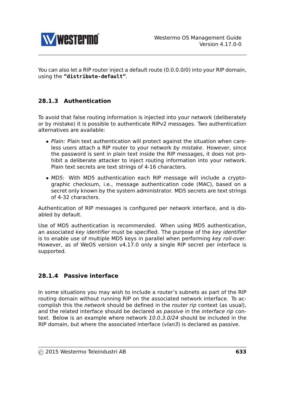 Section 28.1.4, Section 28.1.3 | Westermo RedFox Series User Manual | Page 633 / 977