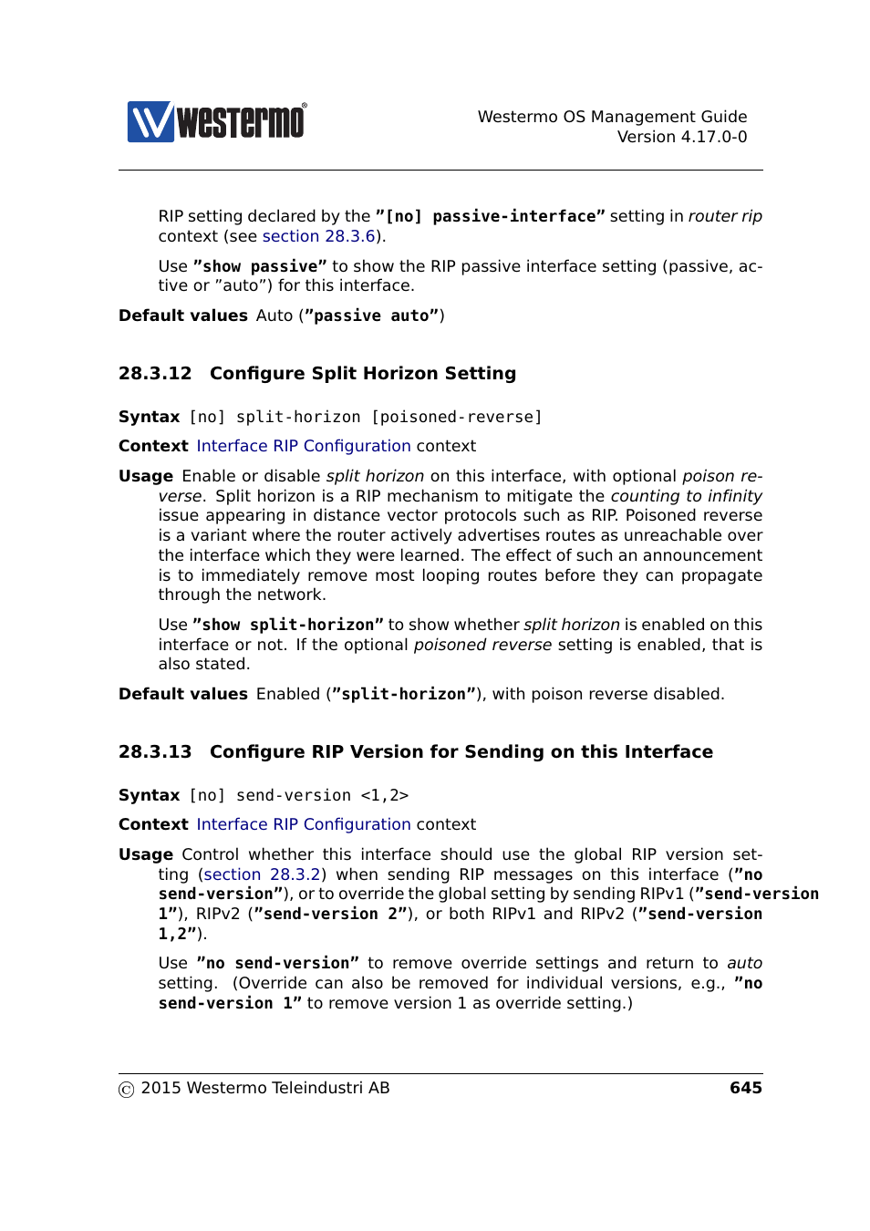 Sec. 28.3.12, Sec. 28.3.13 | Westermo RedFox Series User Manual | Page 645 / 977