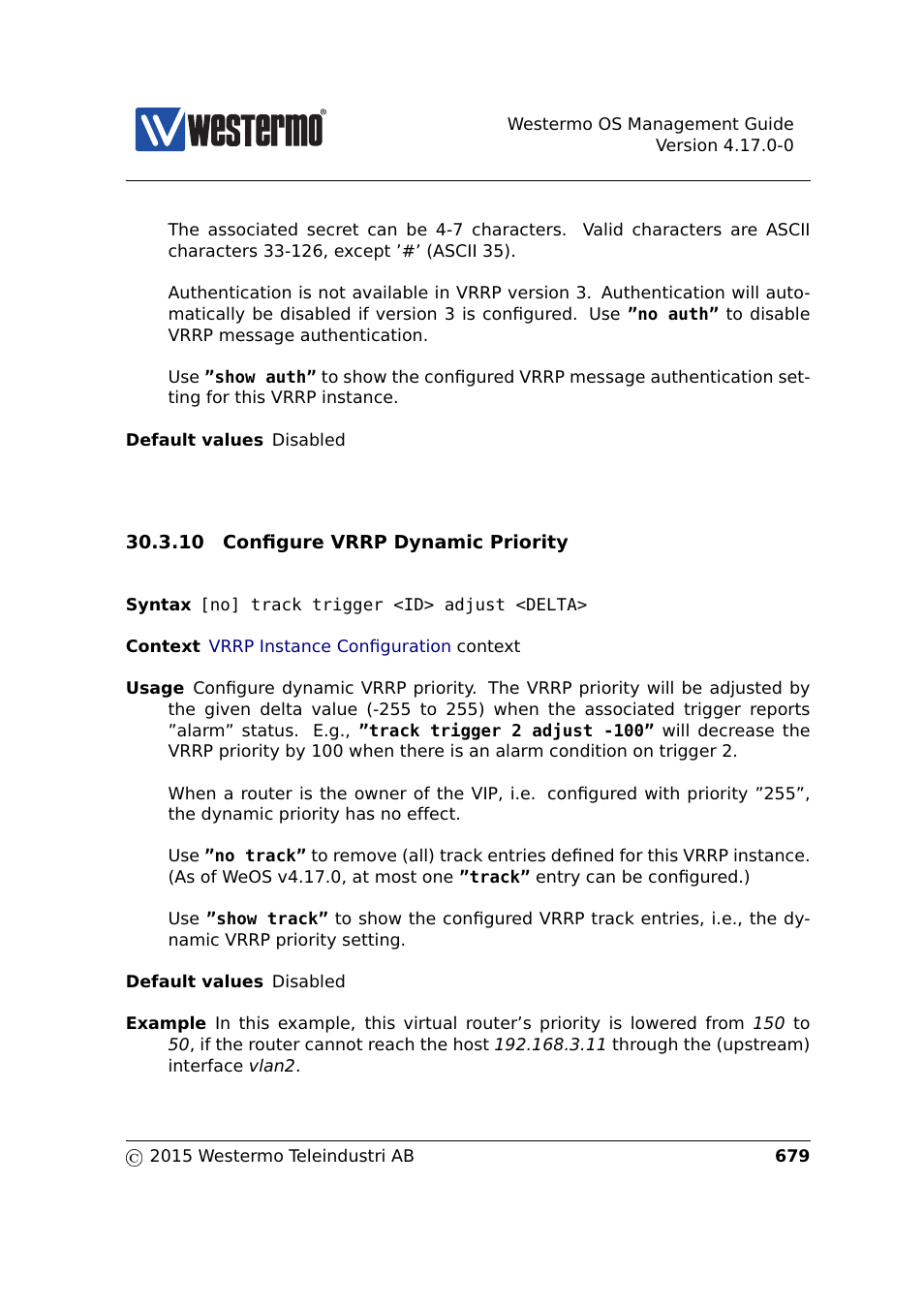 Sec. 30.3.10 | Westermo RedFox Series User Manual | Page 679 / 977