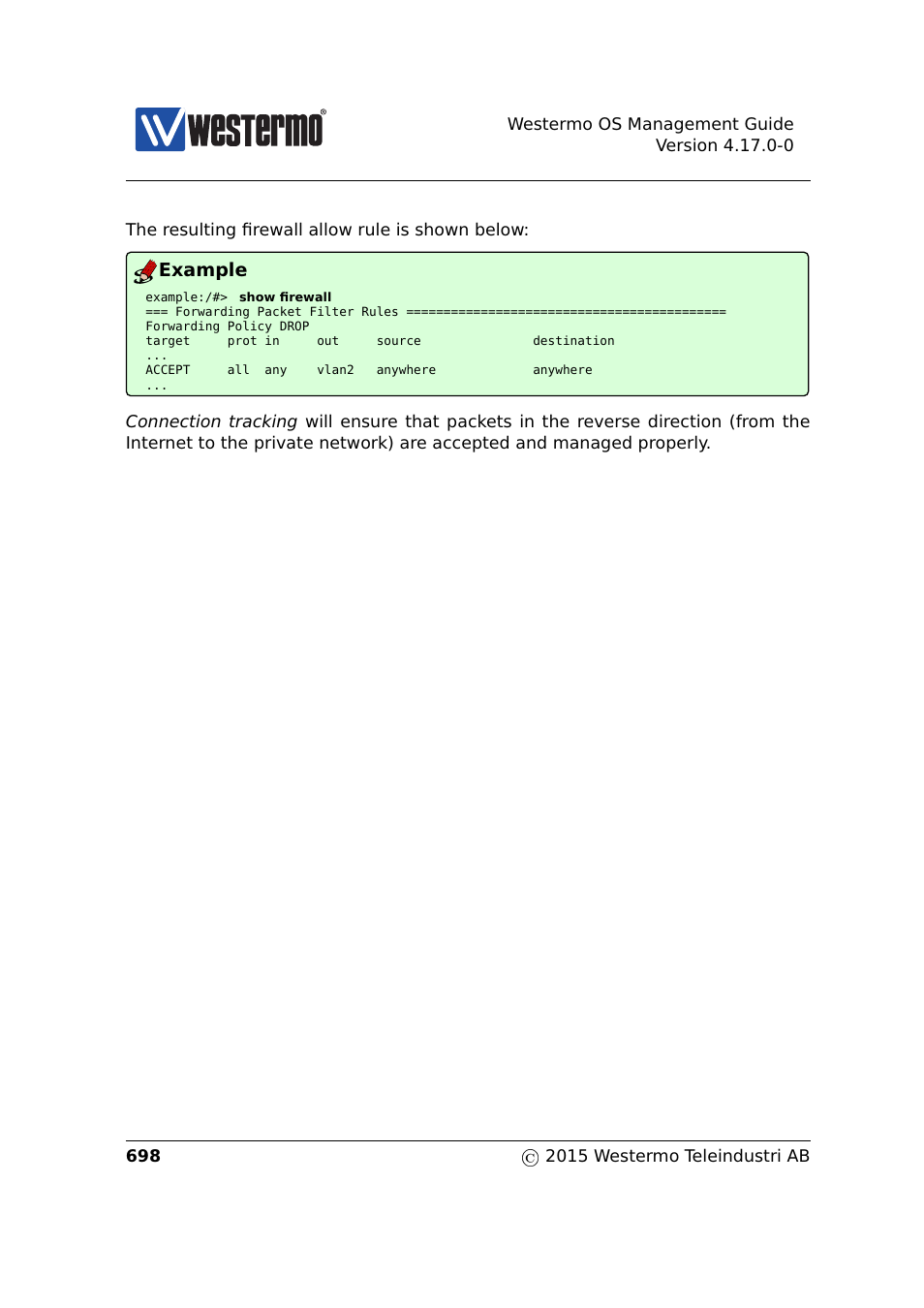 Example | Westermo RedFox Series User Manual | Page 698 / 977