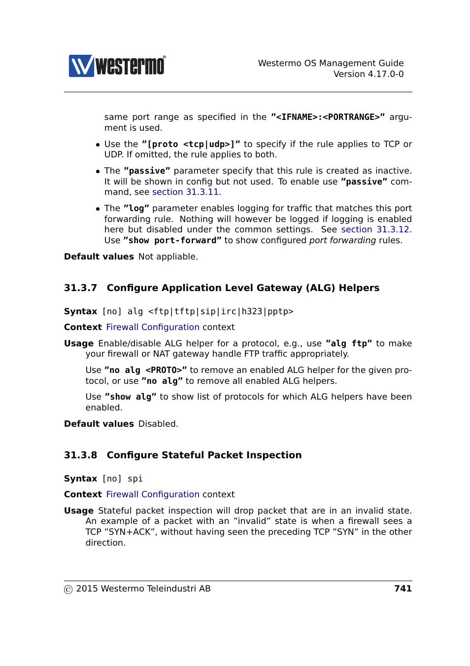 Section 31.3.7, Section 31.3.8 | Westermo RedFox Series User Manual | Page 741 / 977