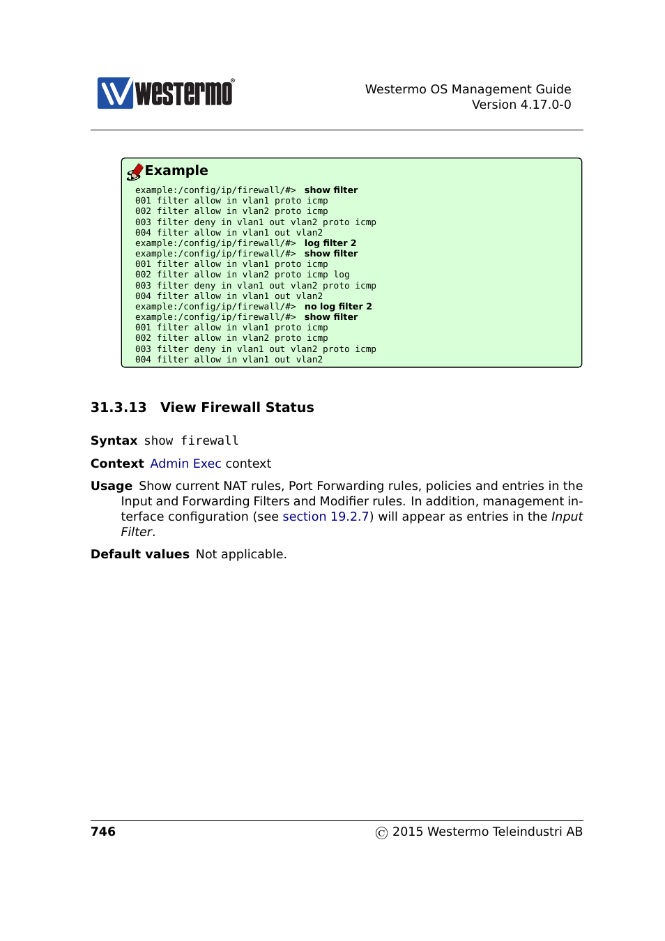 Section 31.3.13 | Westermo RedFox Series User Manual | Page 746 / 977
