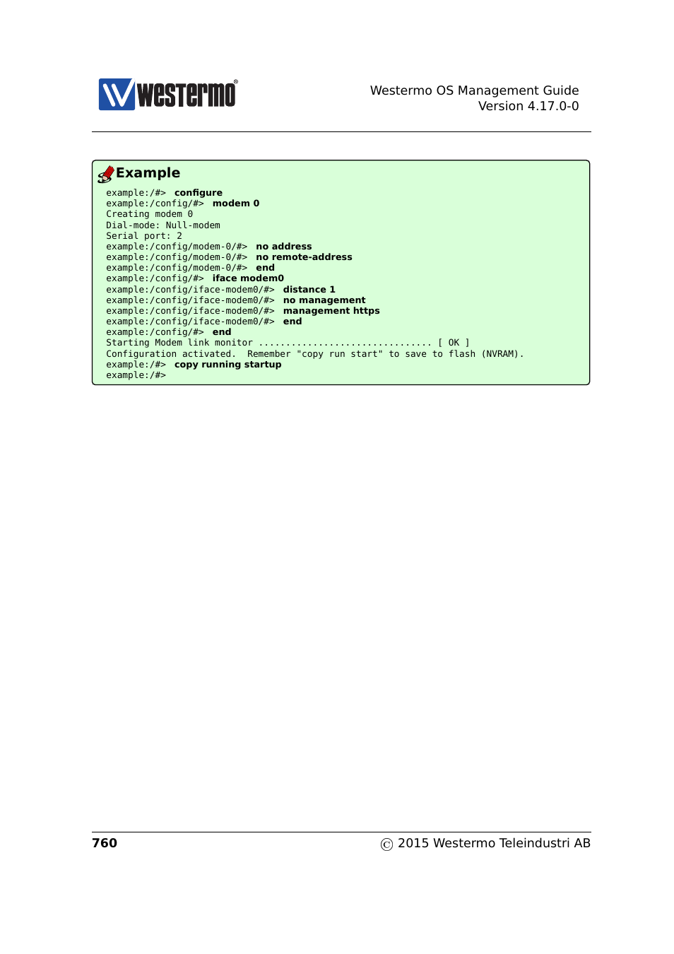 Example | Westermo RedFox Series User Manual | Page 760 / 977