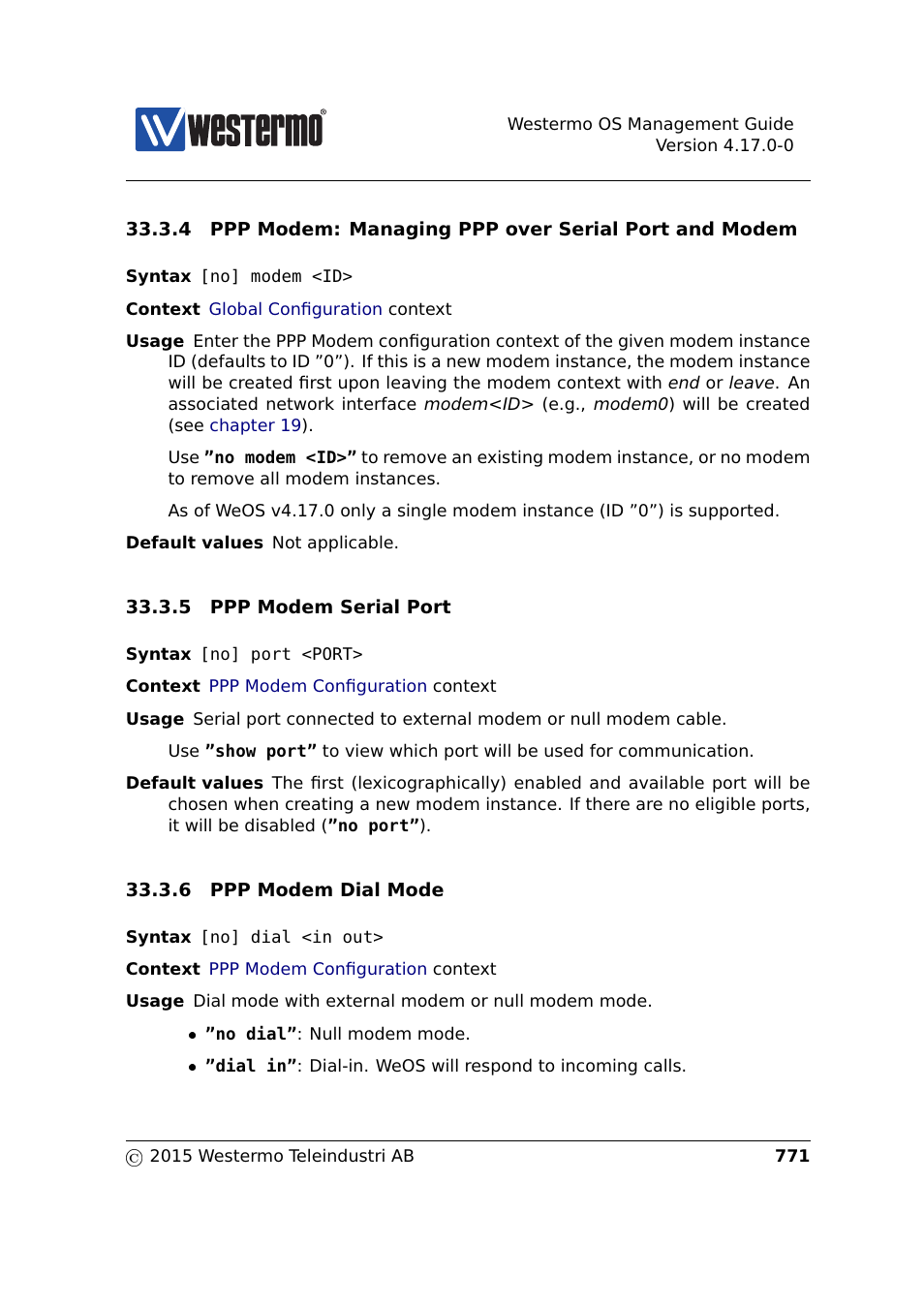 Sec. 33.3.4, Sec. 33.3.5, Sec. 33.3.6 | Westermo RedFox Series User Manual | Page 771 / 977