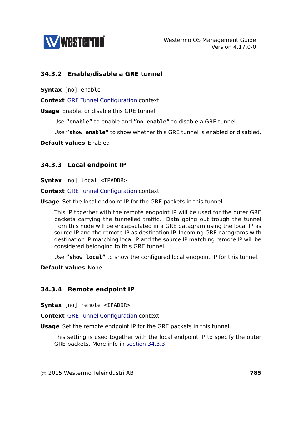 Section 34.3.2, Section 34.3.3, Section 34.3.4 | Westermo RedFox Series User Manual | Page 785 / 977