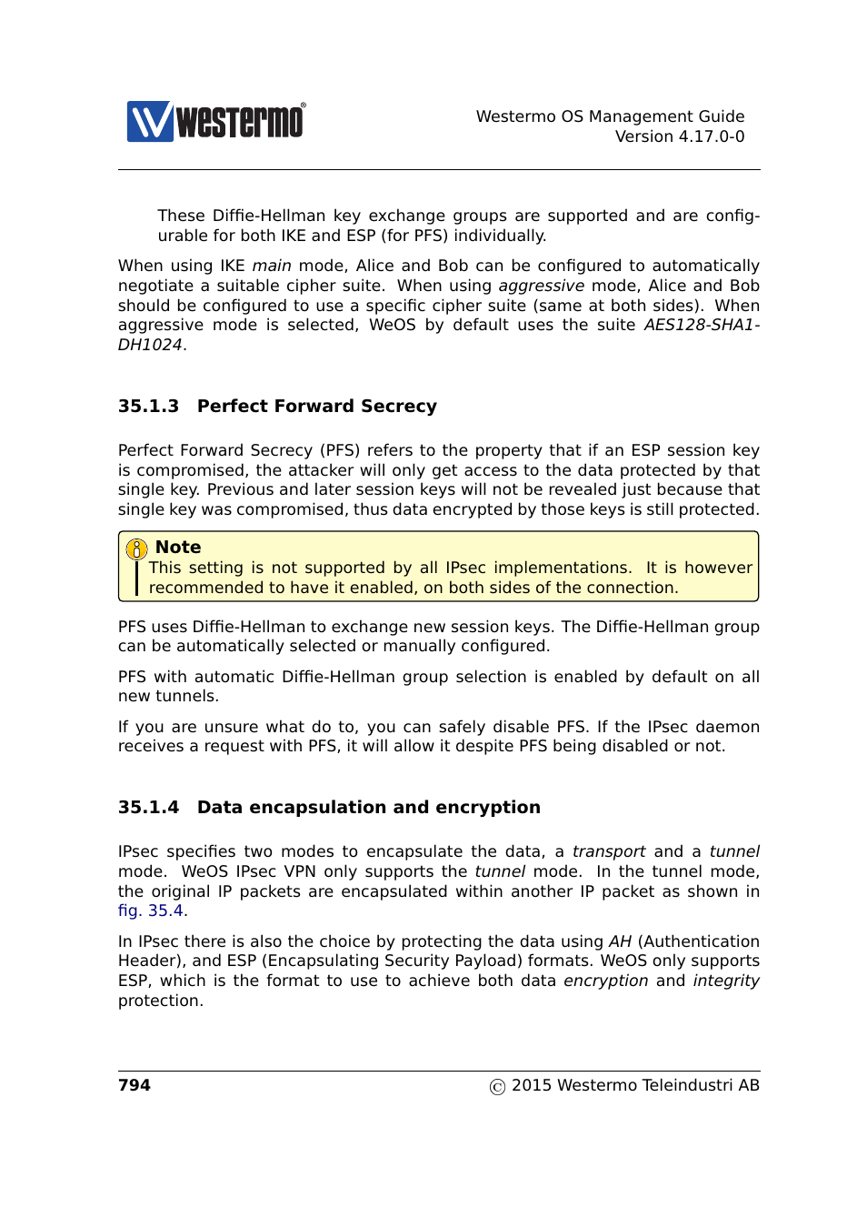 Section 35.1.3, Section 35.1.4 | Westermo RedFox Series User Manual | Page 794 / 977