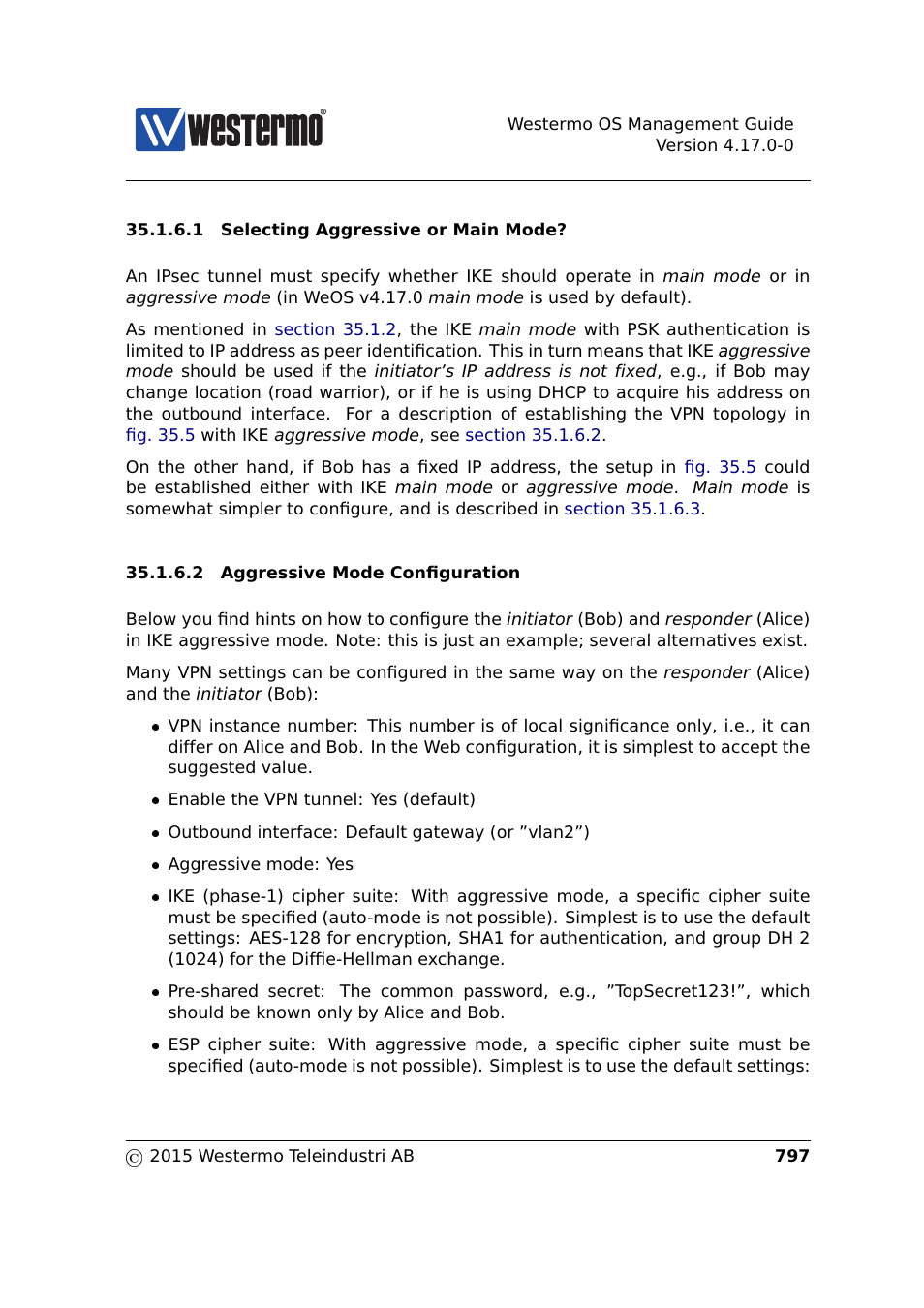 Section 35.1.6.1, Sections 35.1.6.2 | Westermo RedFox Series User Manual | Page 797 / 977