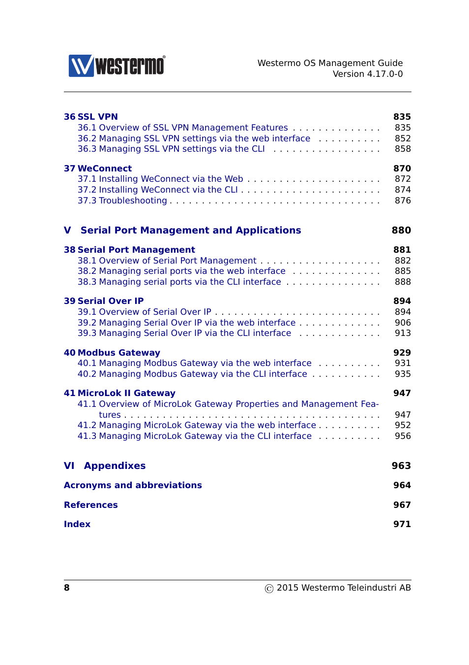 Westermo RedFox Series User Manual | Page 8 / 977