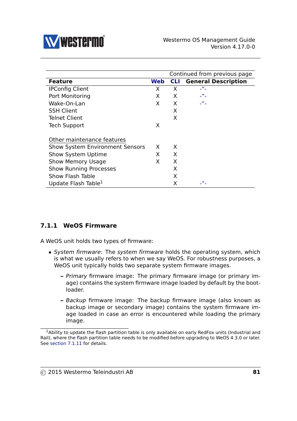 Tions 7.1.1, Section 7.1.1 | Westermo RedFox Series User Manual | Page 81 / 977