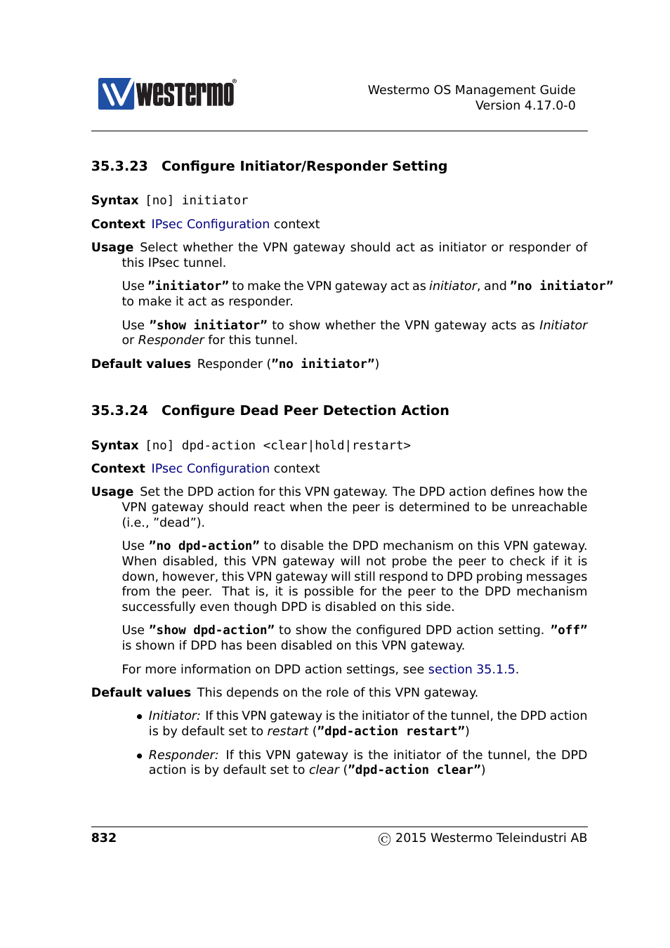 Section 35.3.23, Section 35.3.24 | Westermo RedFox Series User Manual | Page 832 / 977