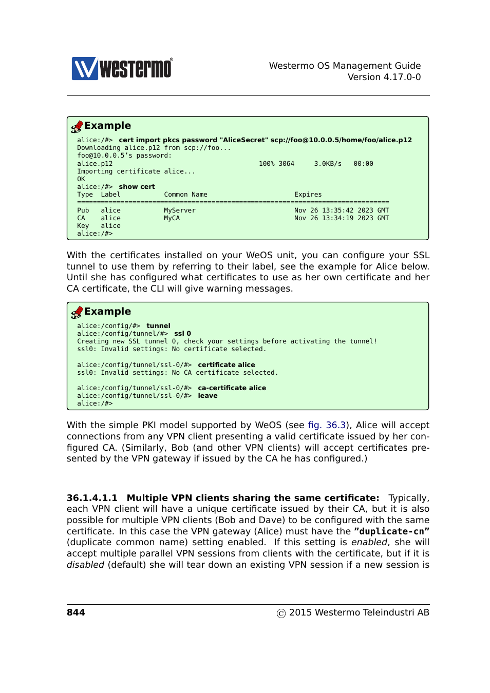 Example | Westermo RedFox Series User Manual | Page 844 / 977