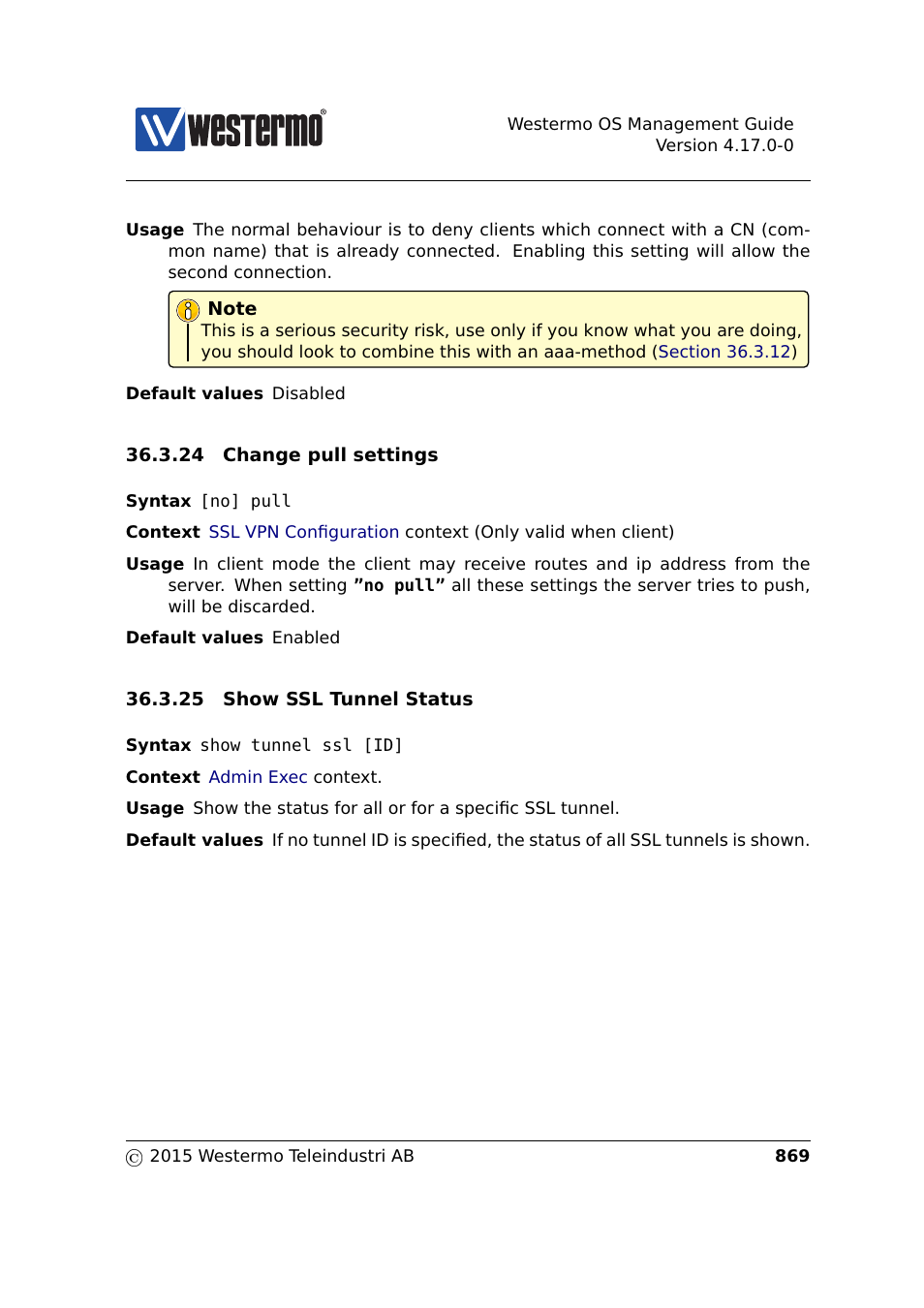 Section 36.3.25, Section 36.3.24 | Westermo RedFox Series User Manual | Page 869 / 977