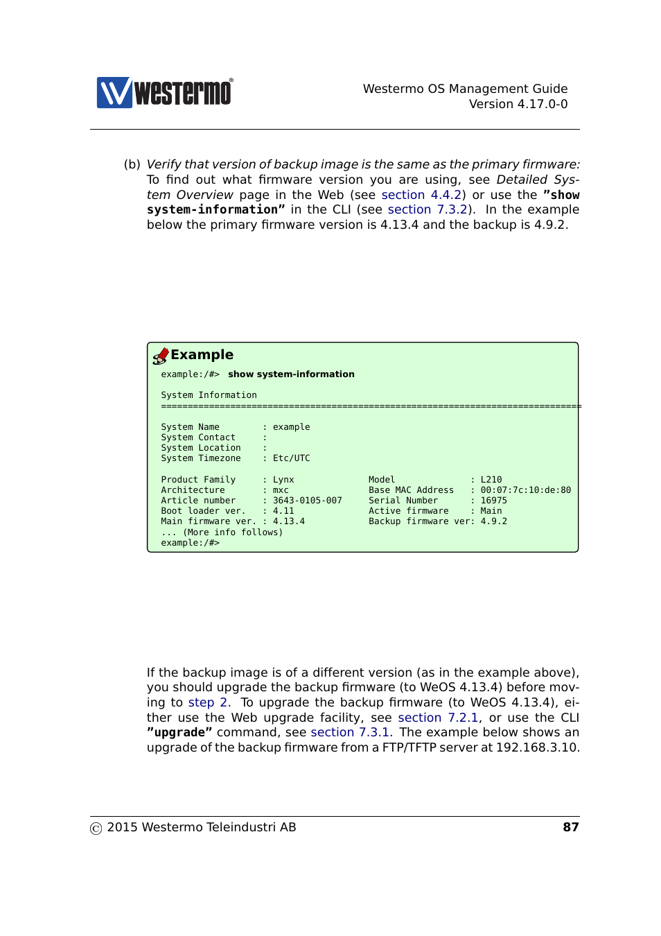 Example | Westermo RedFox Series User Manual | Page 87 / 977