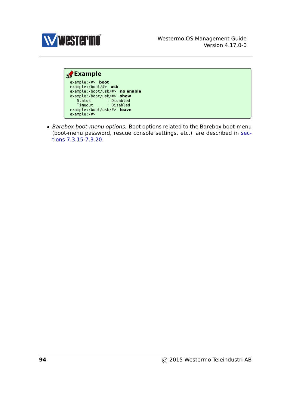 Example | Westermo RedFox Series User Manual | Page 94 / 977