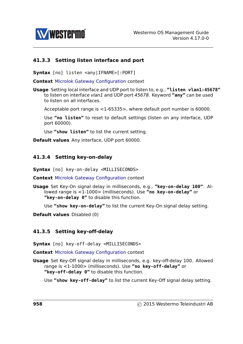 Section 41.3.3, Section 41.3.4, Section 41.3.5 | Westermo RedFox Series User Manual | Page 958 / 977