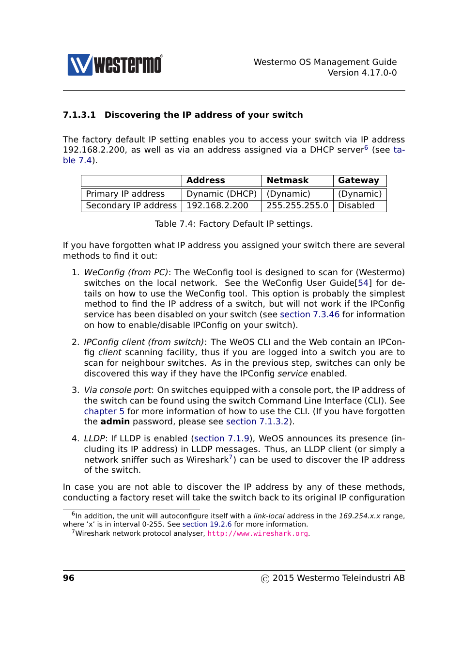 Section 7.1.3.1 | Westermo RedFox Series User Manual | Page 96 / 977