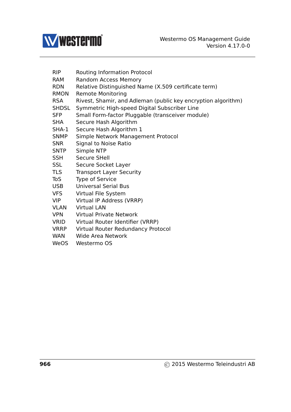 Westermo RedFox Series User Manual | Page 966 / 977