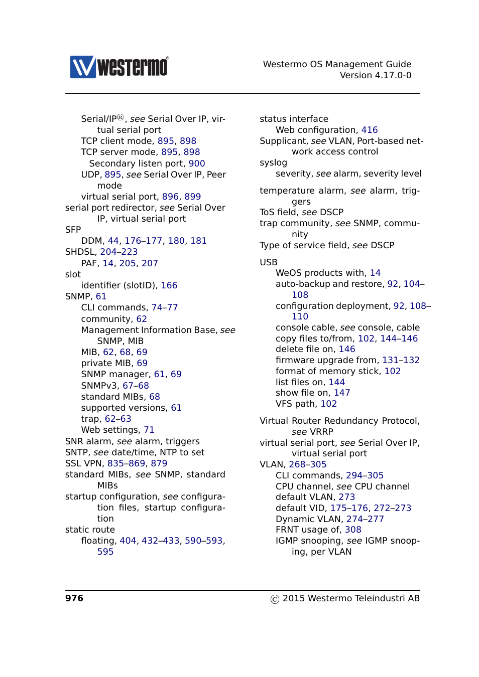 Westermo RedFox Series User Manual | Page 976 / 977