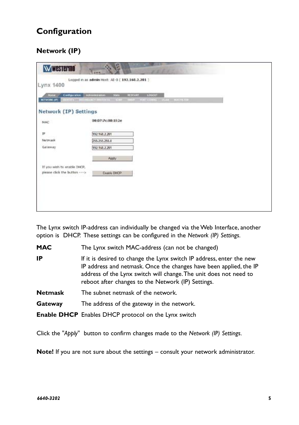 Configuration | Westermo Lynx Series User Manual | Page 5 / 28