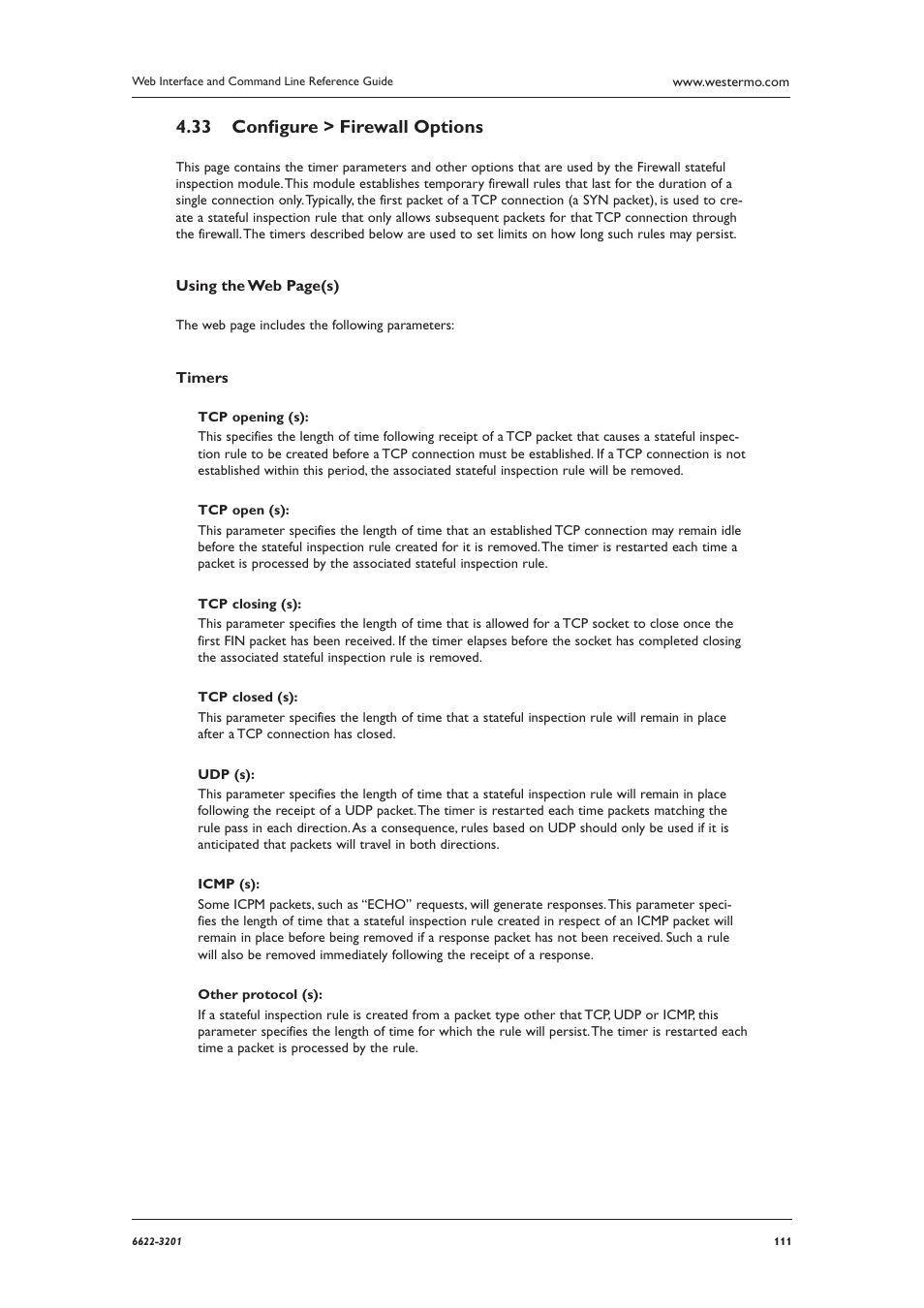 Conﬁ gure > firewall options 4.33 | Westermo MR Series User Manual | Page 111 / 460