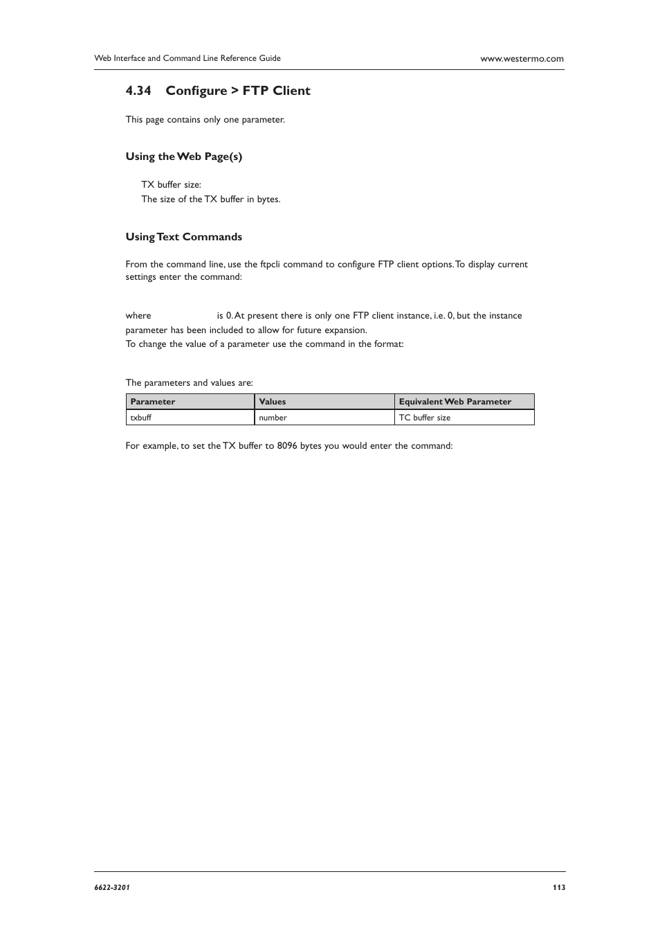 Conﬁ gure > ftp client 4.34 | Westermo MR Series User Manual | Page 113 / 460