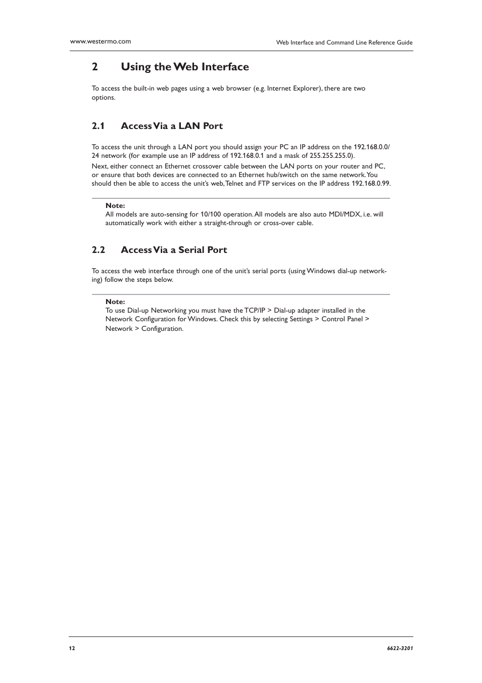 Using the web interface 2 | Westermo MR Series User Manual | Page 12 / 460