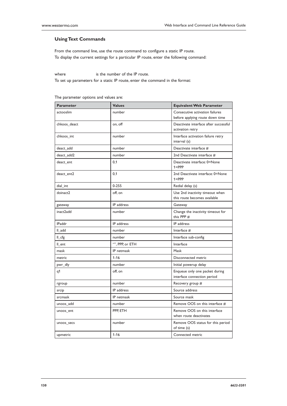 Using text commands | Westermo MR Series User Manual | Page 130 / 460