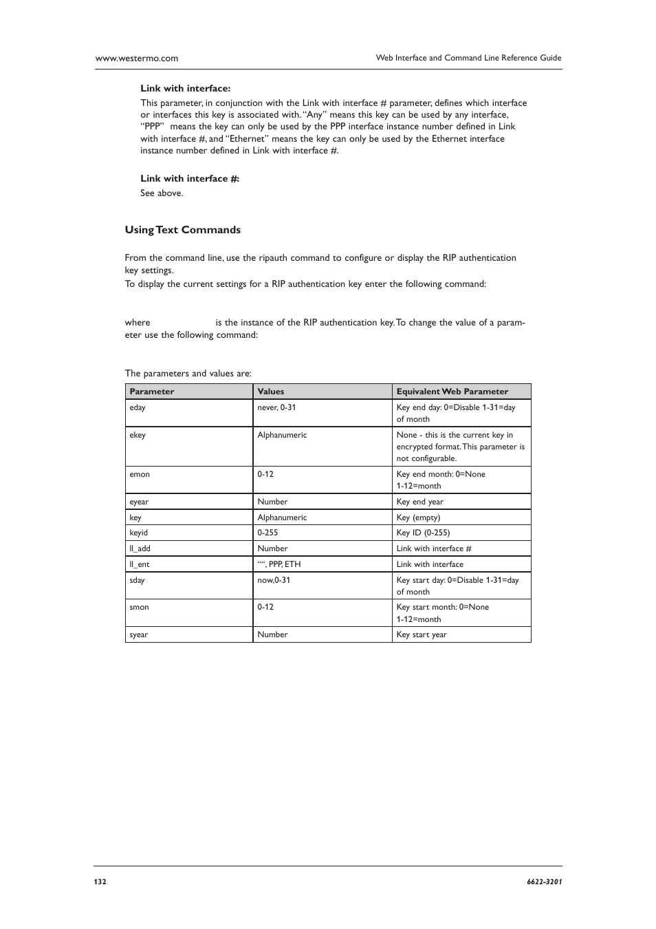 Using text commands | Westermo MR Series User Manual | Page 132 / 460