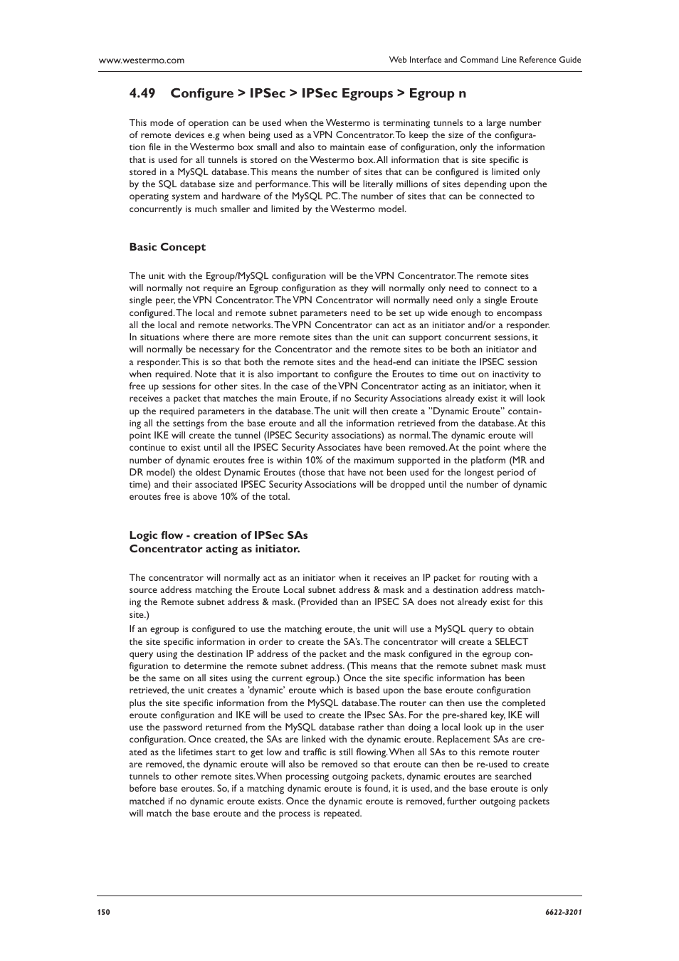 Conﬁ gure > ipsec > ipsec egroups > egroup n 4.49 | Westermo MR Series User Manual | Page 150 / 460