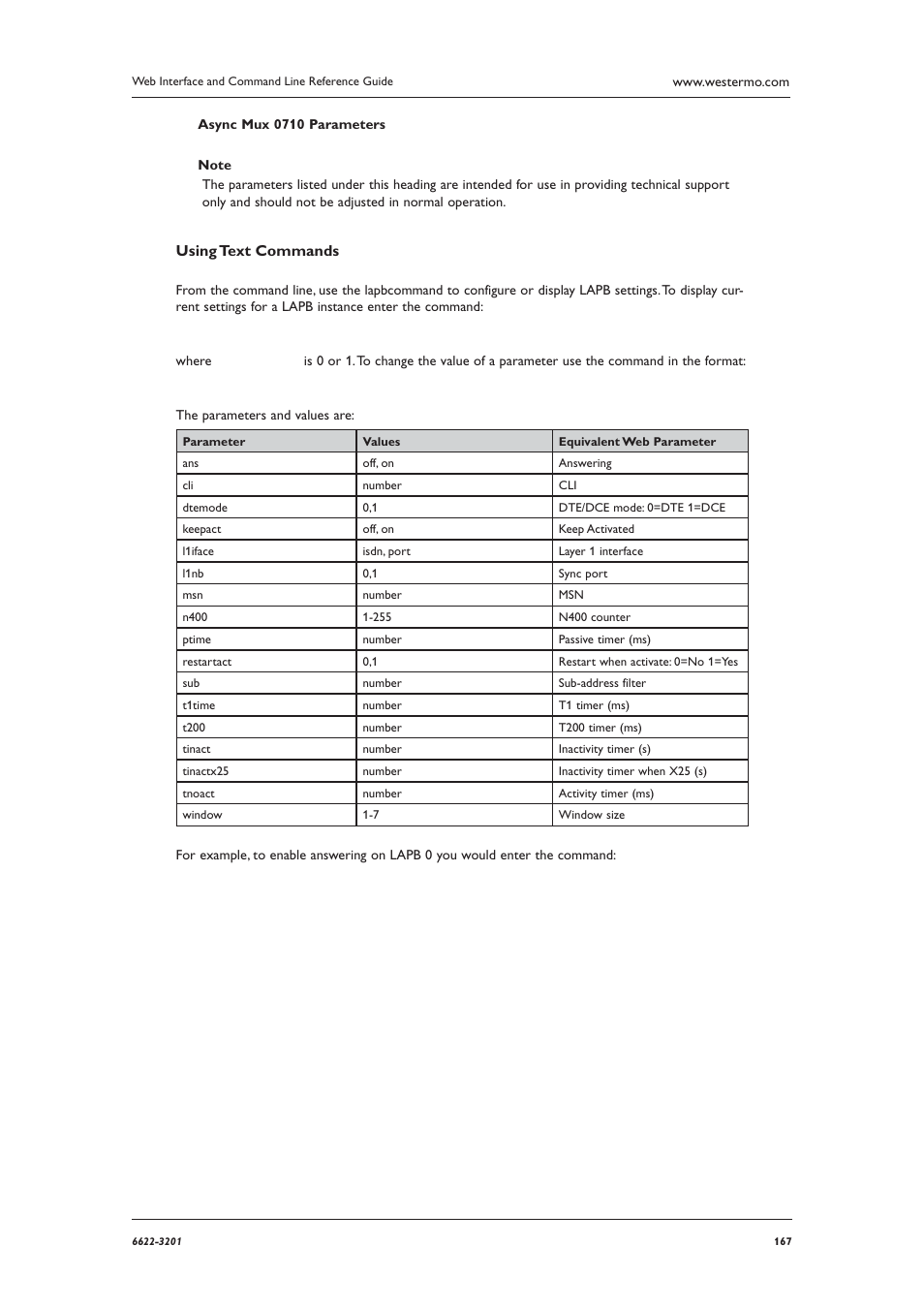 Using text commands | Westermo MR Series User Manual | Page 167 / 460