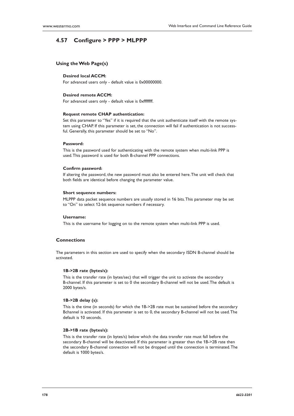 Conﬁ gure > ppp > mlppp 4.57 | Westermo MR Series User Manual | Page 178 / 460