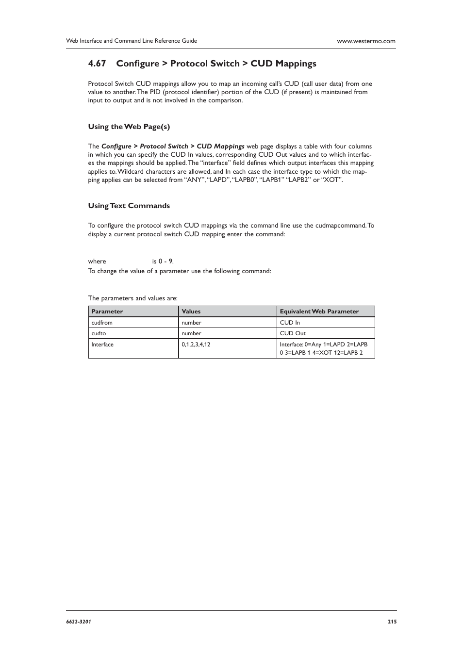 Conﬁ gure > protocol switch > cud mappings 4.67 | Westermo MR Series User Manual | Page 215 / 460