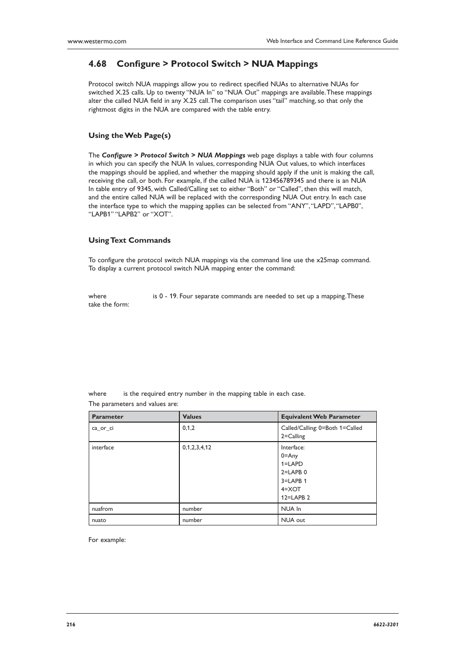 Conﬁ gure > protocol switch > nua mappings 4.68 | Westermo MR Series User Manual | Page 216 / 460