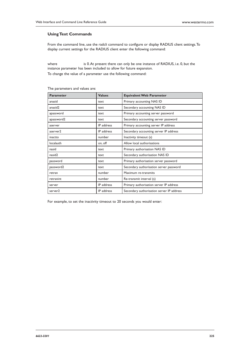 Using text commands | Westermo MR Series User Manual | Page 225 / 460