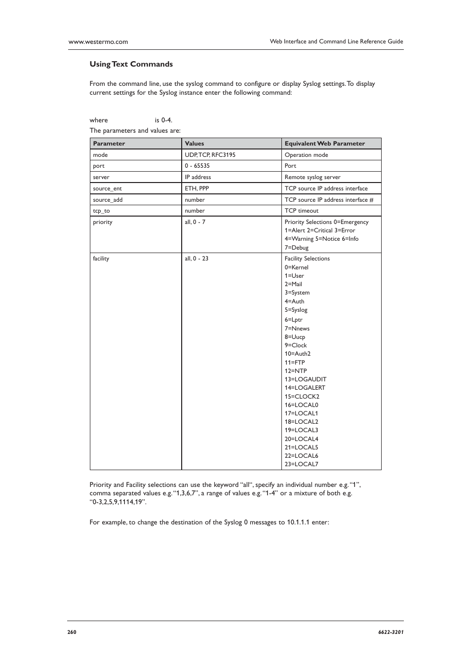 Using text commands | Westermo MR Series User Manual | Page 260 / 460