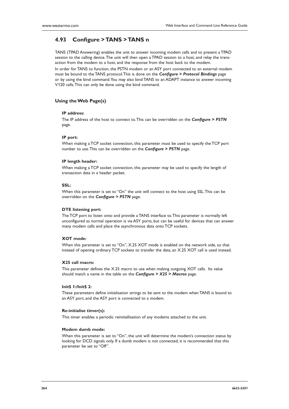 Conﬁ gure > tans > tans n 4.93 | Westermo MR Series User Manual | Page 264 / 460