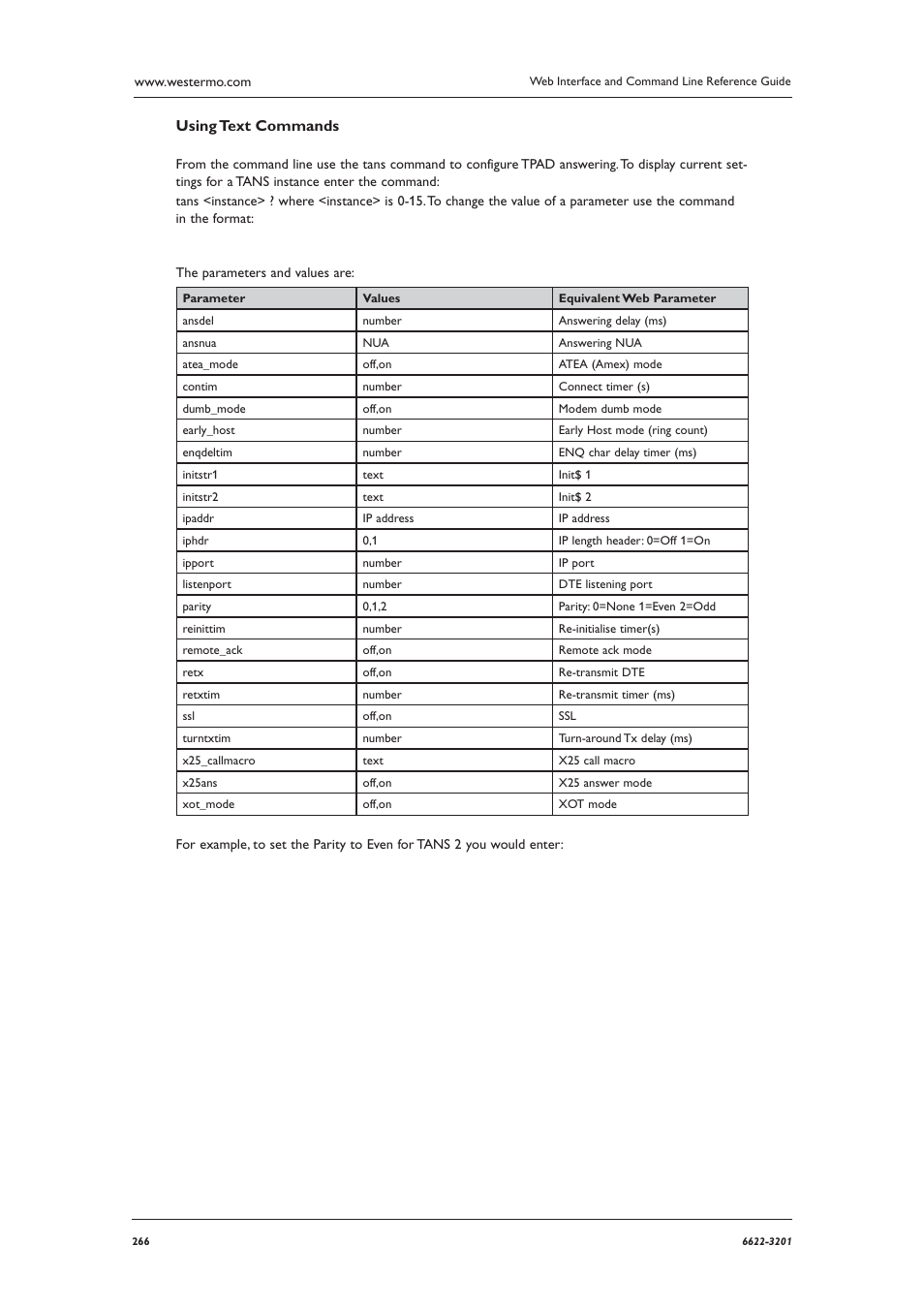 Using text commands | Westermo MR Series User Manual | Page 266 / 460