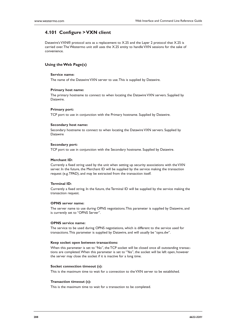 Conﬁ gure > vxn client 4.101 | Westermo MR Series User Manual | Page 288 / 460
