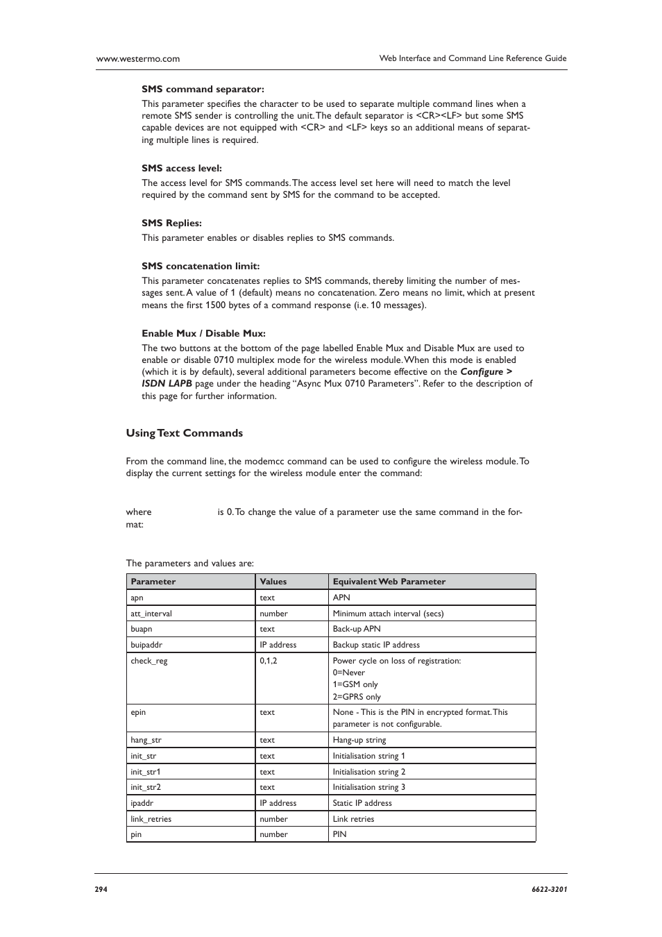 Using text commands | Westermo MR Series User Manual | Page 294 / 460