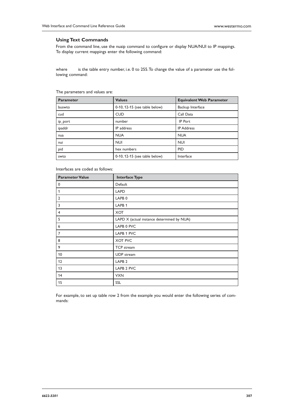 Using text commands | Westermo MR Series User Manual | Page 307 / 460