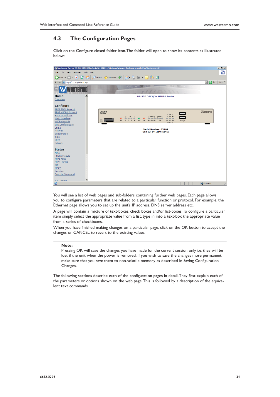 The conﬁ guration pages 4.3 | Westermo MR Series User Manual | Page 31 / 460