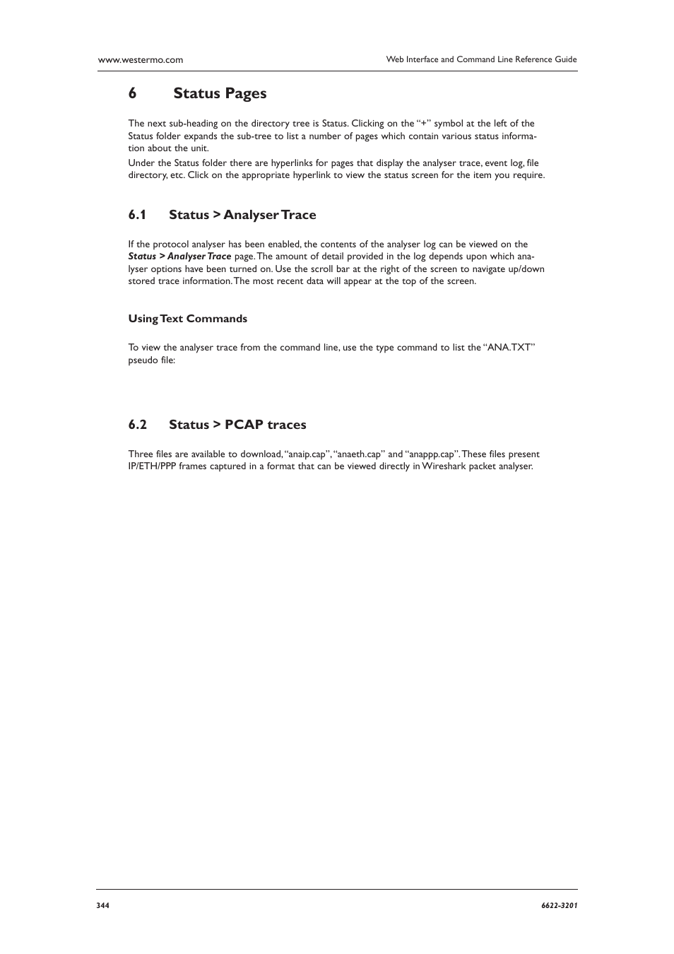 Status pages 6 | Westermo MR Series User Manual | Page 344 / 460