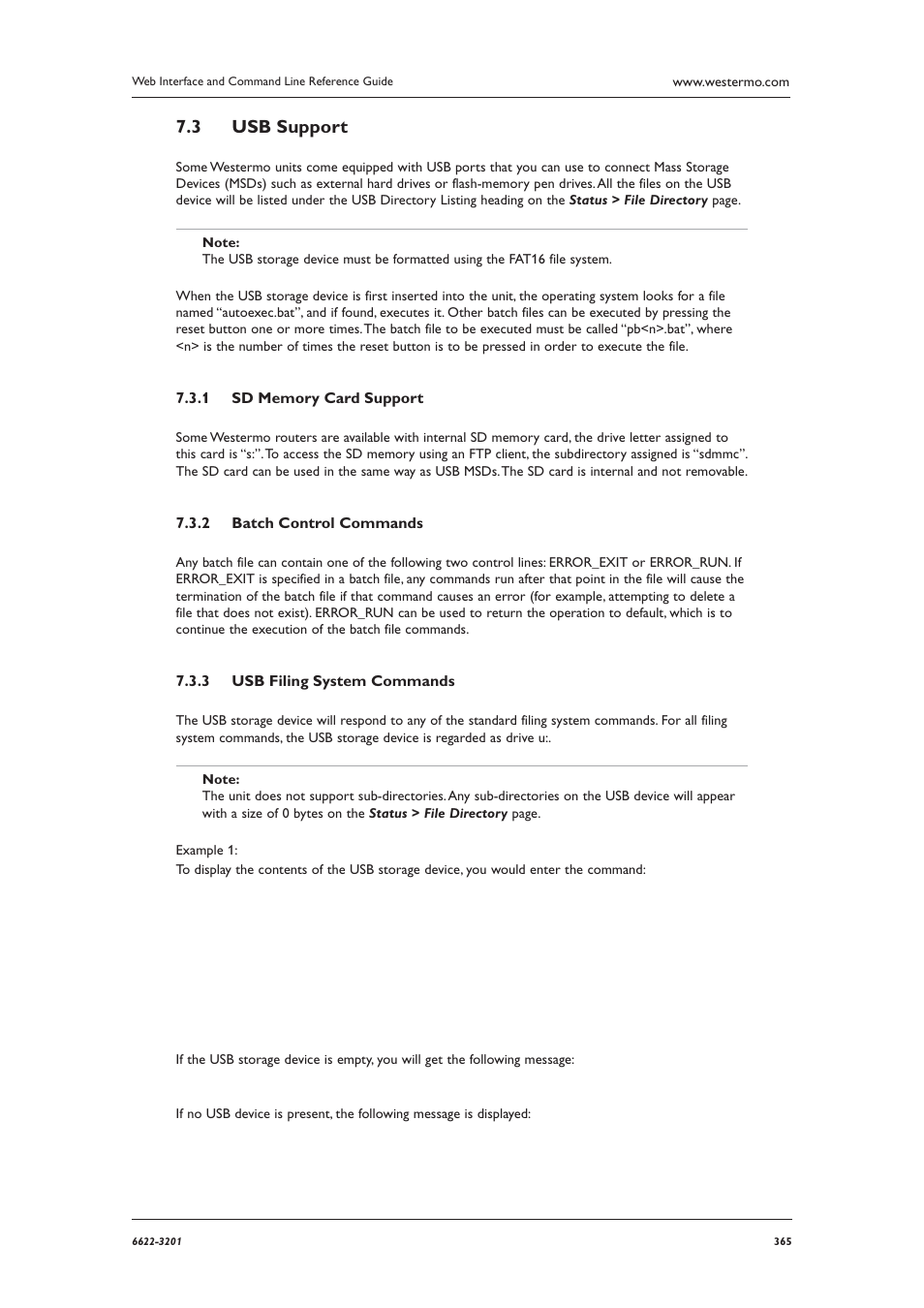 Usb support 7.3 | Westermo MR Series User Manual | Page 365 / 460