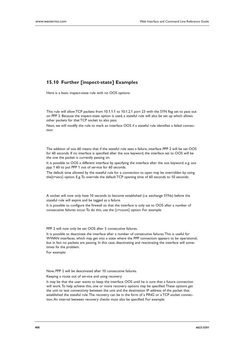 Further [inspect-state] examples 15.10 | Westermo MR Series User Manual | Page 408 / 460