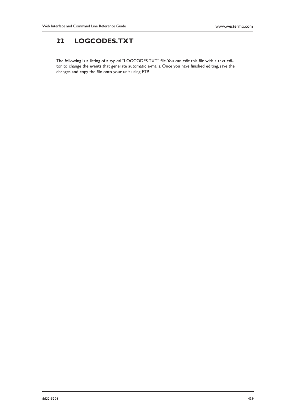 Logcodes.txt 22 | Westermo MR Series User Manual | Page 439 / 460