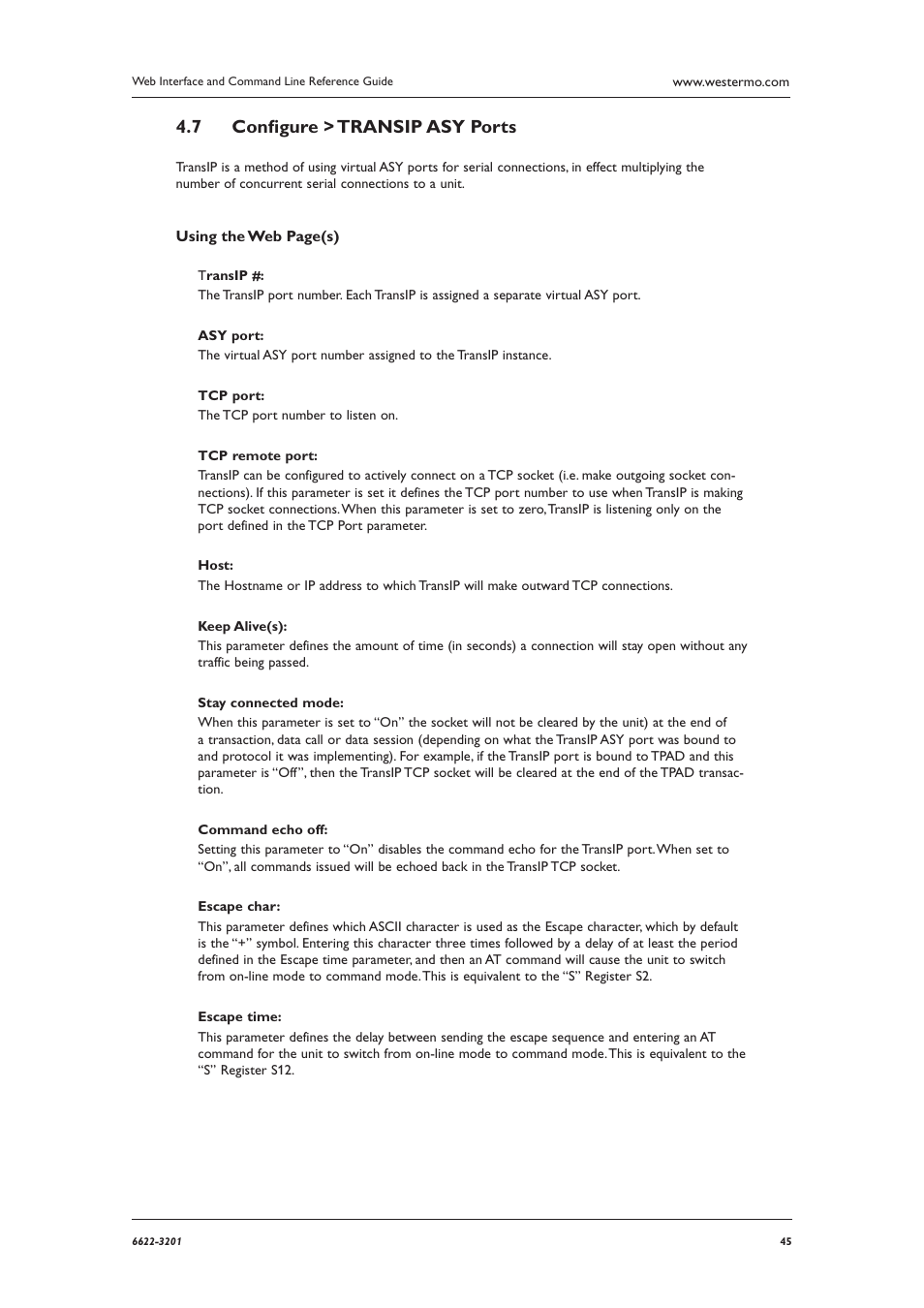 Conﬁ gure > transip asy ports 4.7 | Westermo MR Series User Manual | Page 45 / 460