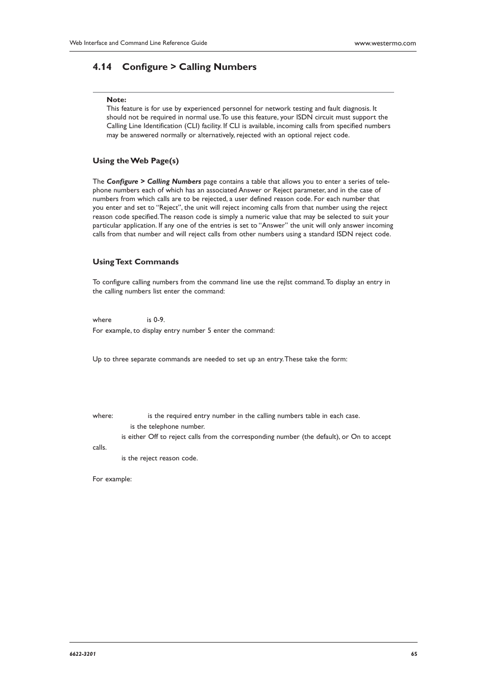 Conﬁ gure > calling numbers 4.14 | Westermo MR Series User Manual | Page 65 / 460