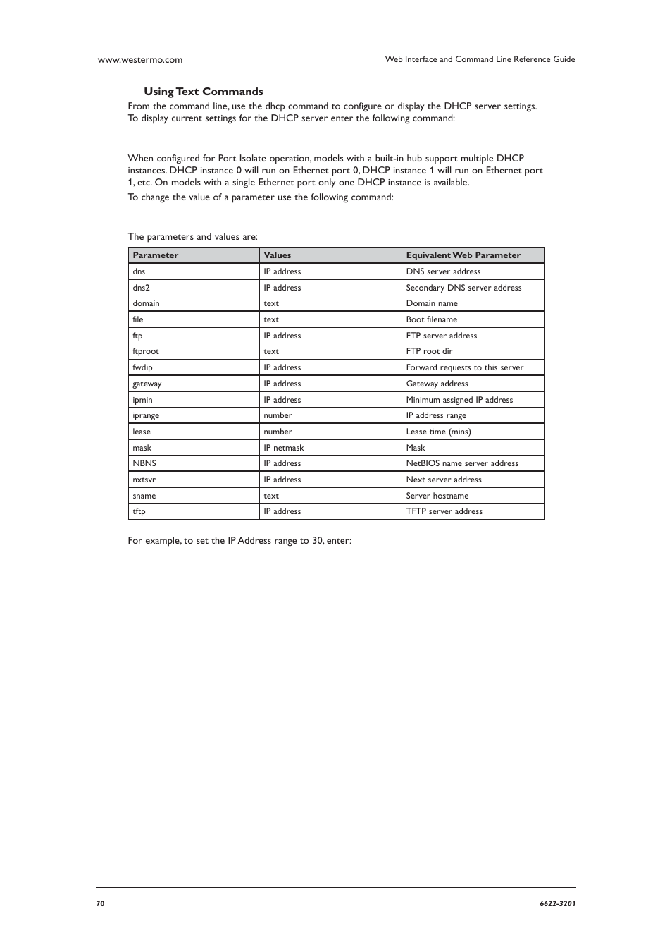 Using text commands | Westermo MR Series User Manual | Page 70 / 460