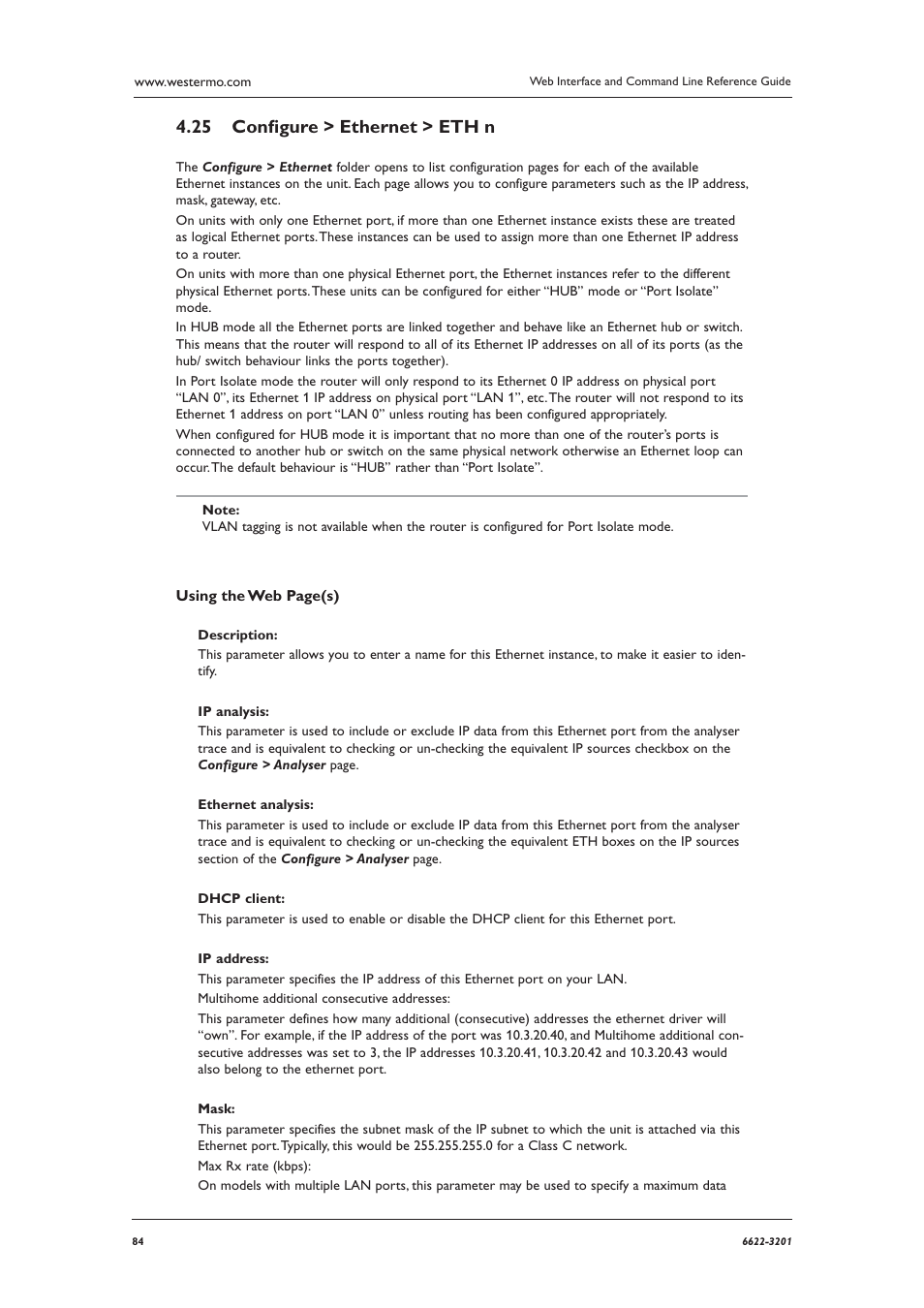 Conﬁ gure > ethernet > eth n 4.25 | Westermo MR Series User Manual | Page 84 / 460